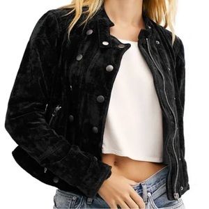 Free People Dusk Till Dawn Velvet
Crop Jacket BLACK SIZE M